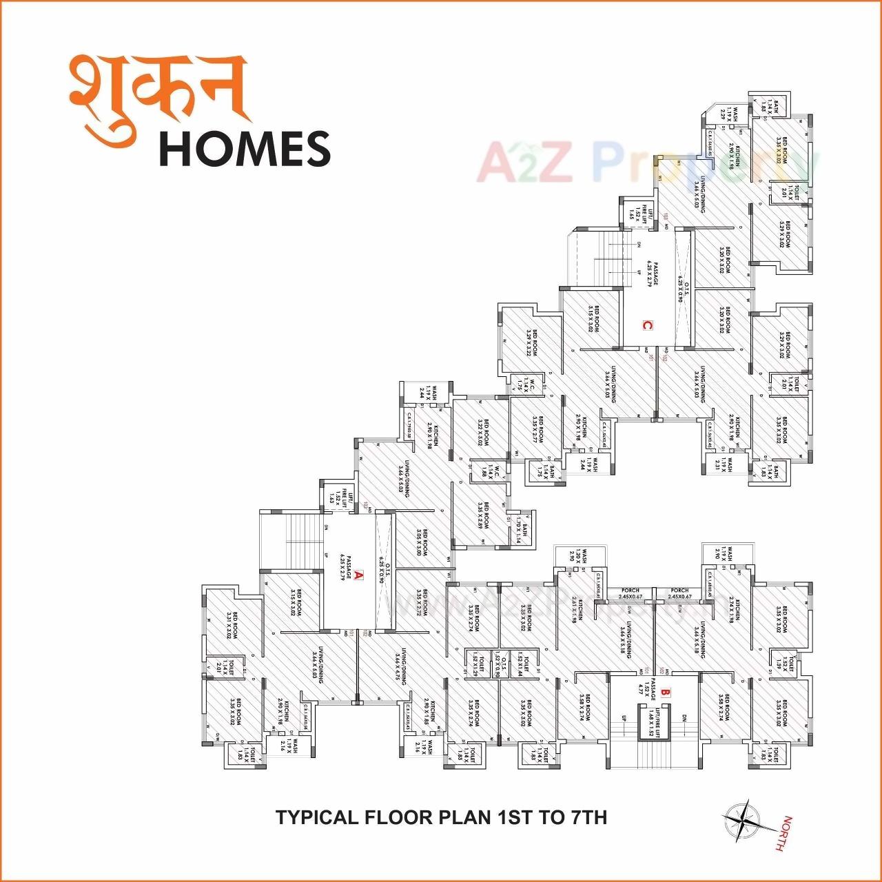 Layout of real estate project Shukan Homes located at Mavdi, Rajkot, Gujarat