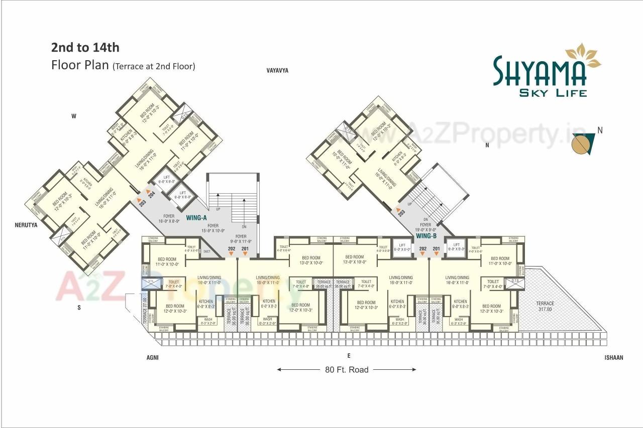 Layout of real estate project Shyama Sky Life located at Rajkot, Rajkot, Gujarat
