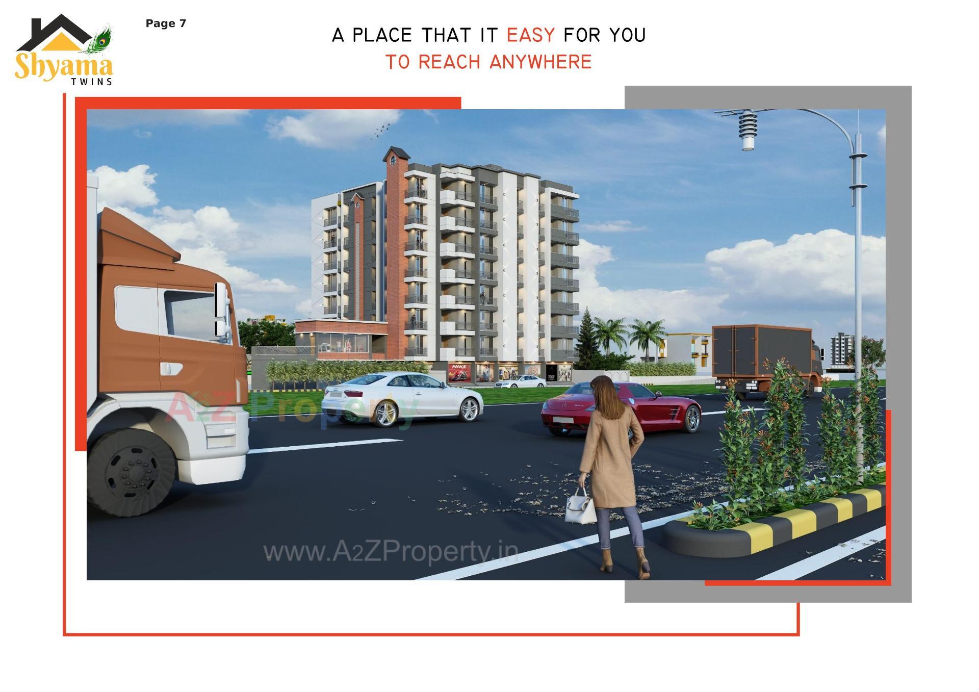 3D Elevation of real estate project Shyama Twins located at Ghanteshwar, Rajkot, Gujarat