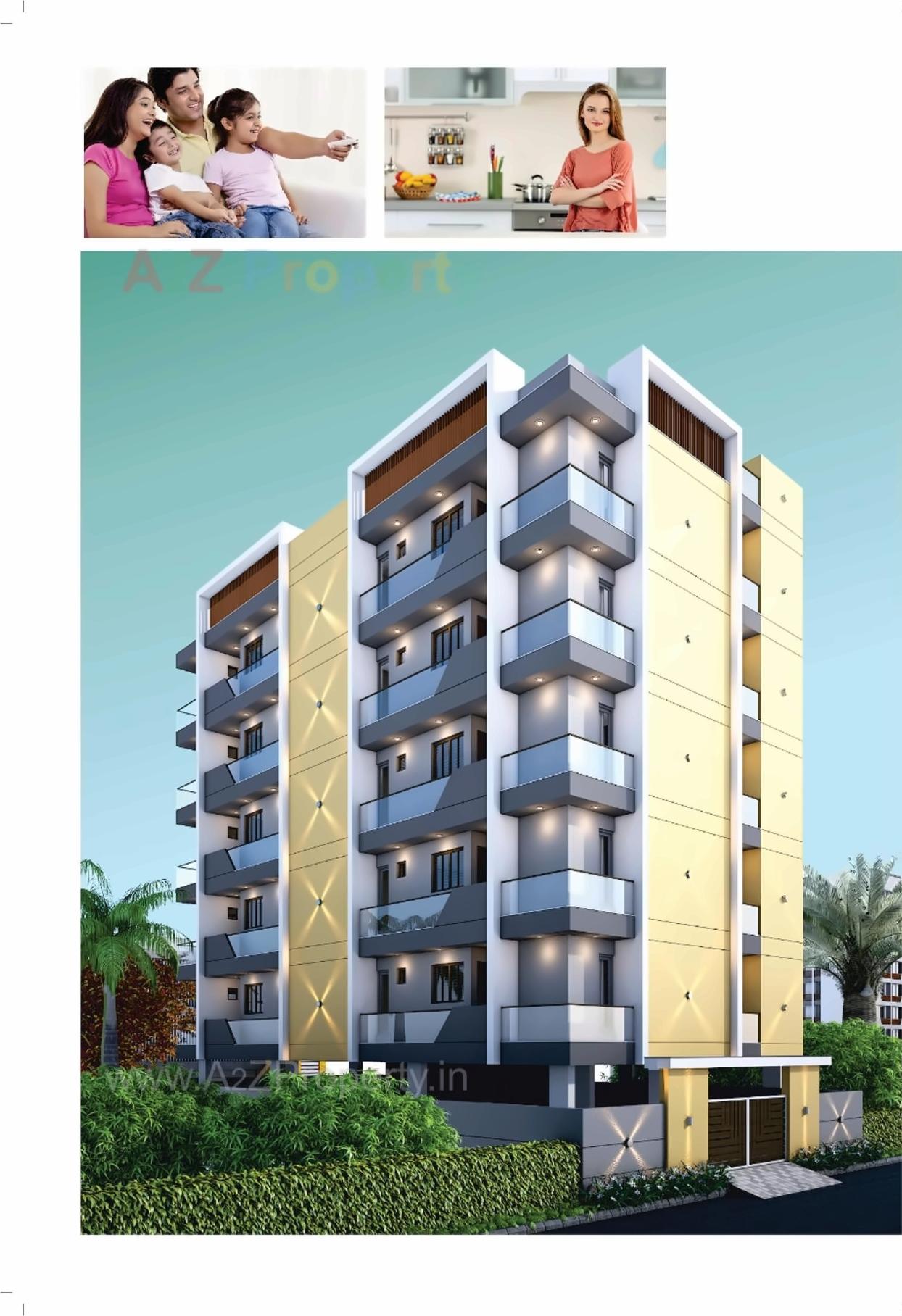 3D Elevation of real estate project Shyama located at Ghanteshwar, Rajkot, Gujarat