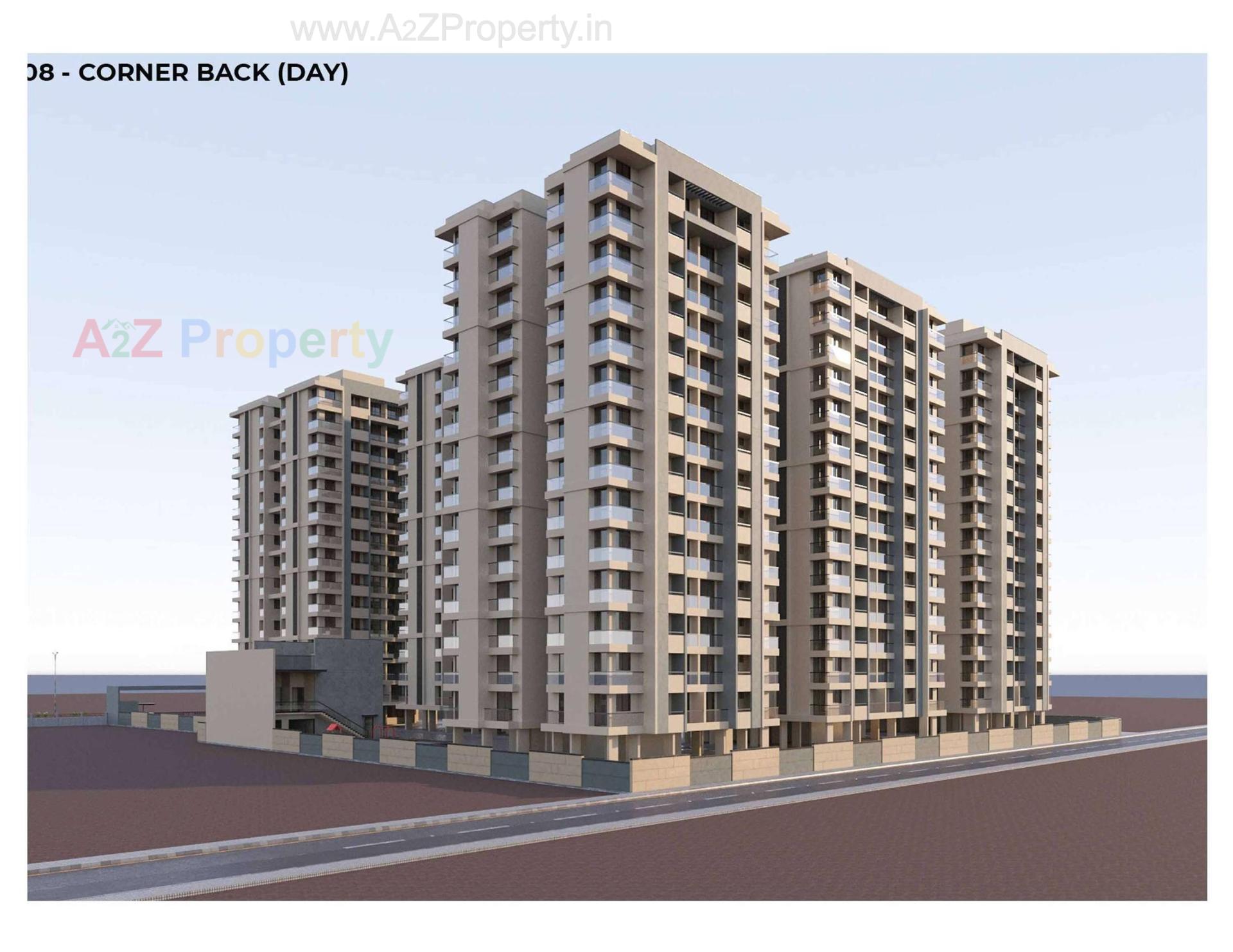 3D Elevation of real estate project Shyamal Satva located at Mavdi, Rajkot, Gujarat