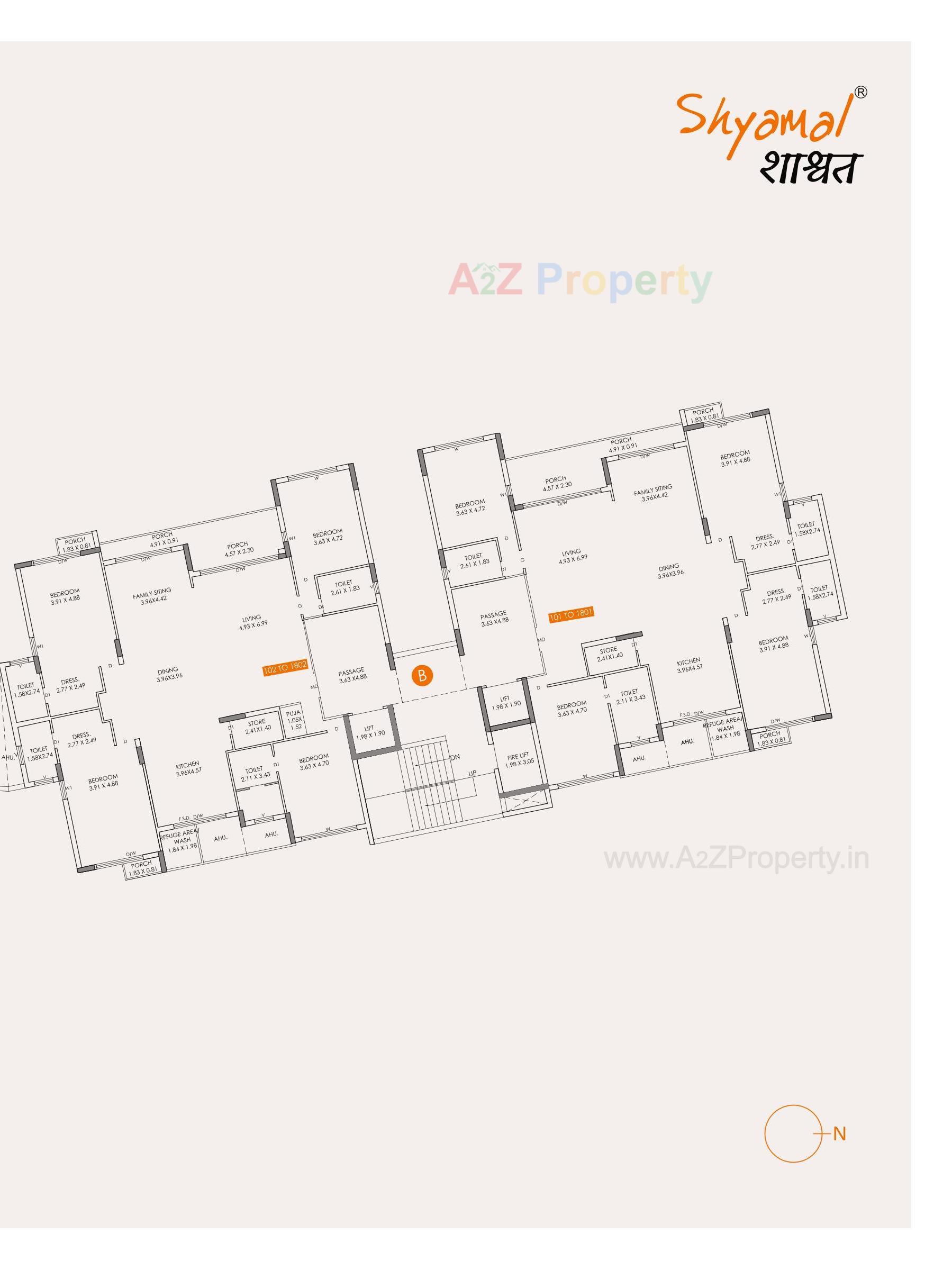 Layout of real estate project Shyamal Shashwat located at Motamava, Rajkot, Gujarat