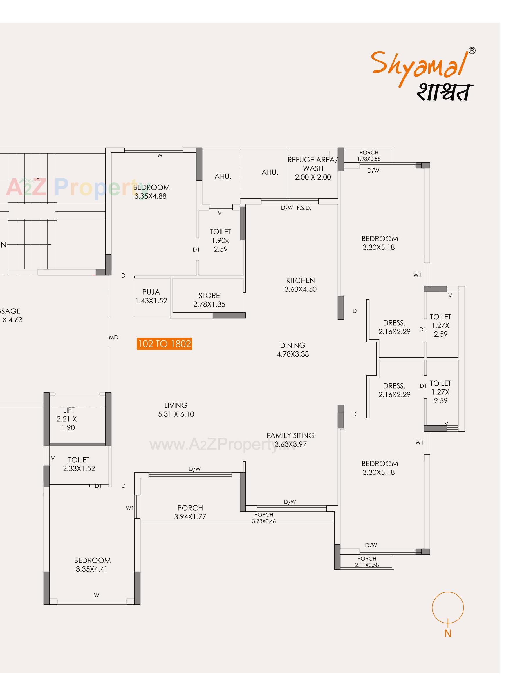 Layout of real estate project Shyamal Shashwat located at Motamava, Rajkot, Gujarat