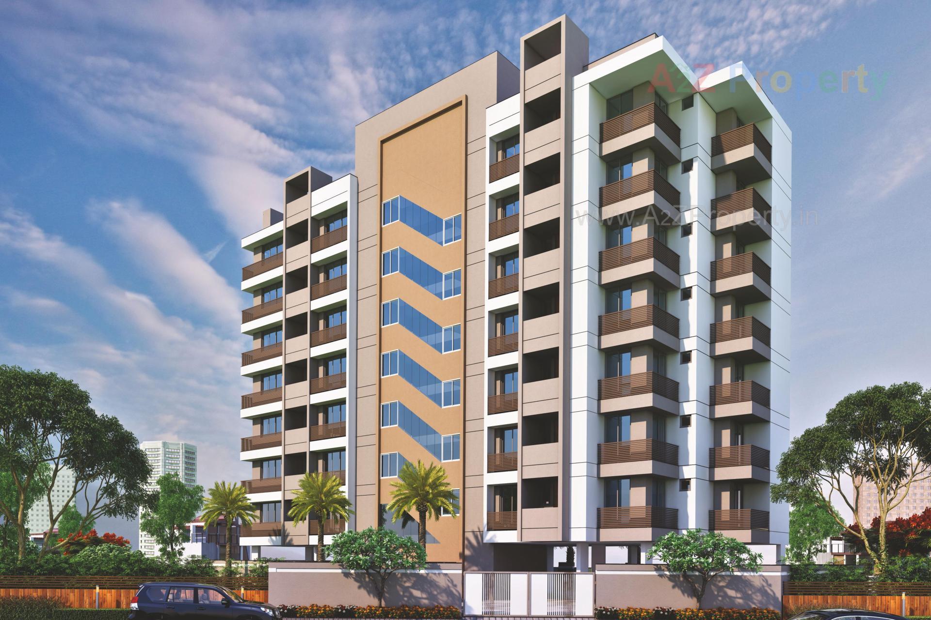 3D Elevation of real estate project Siddhi Prime located at Motamava, Rajkot, Gujarat