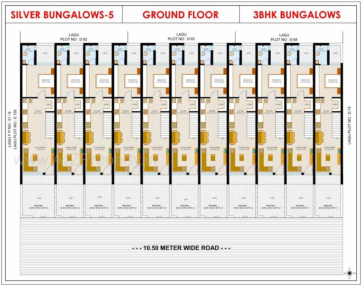 Layout of real estate project Silver Bungalows  () located at Rajkot, Rajkot, Gujarat