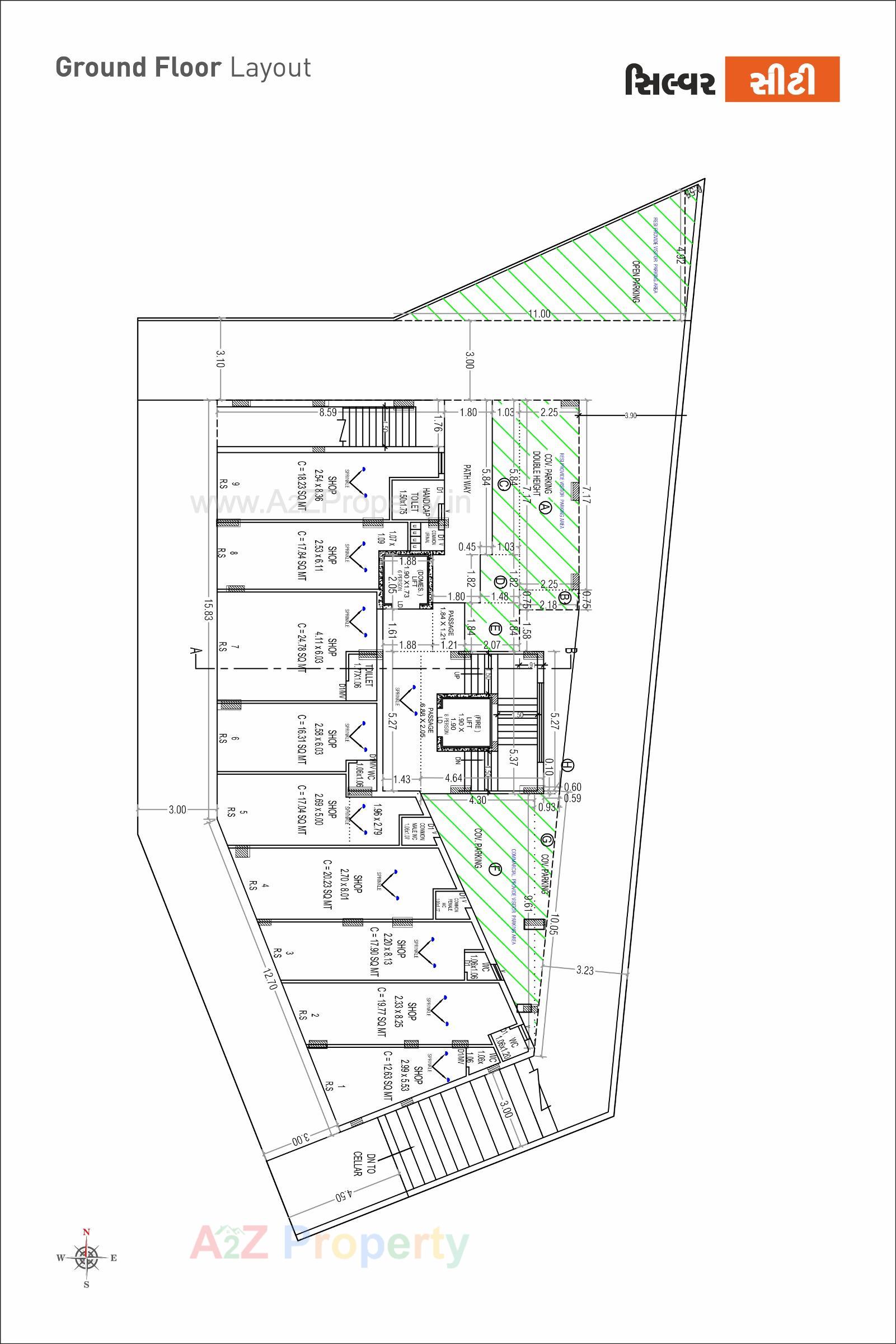 Layout of real estate project Silver City located at Raiya, Rajkot, Gujarat