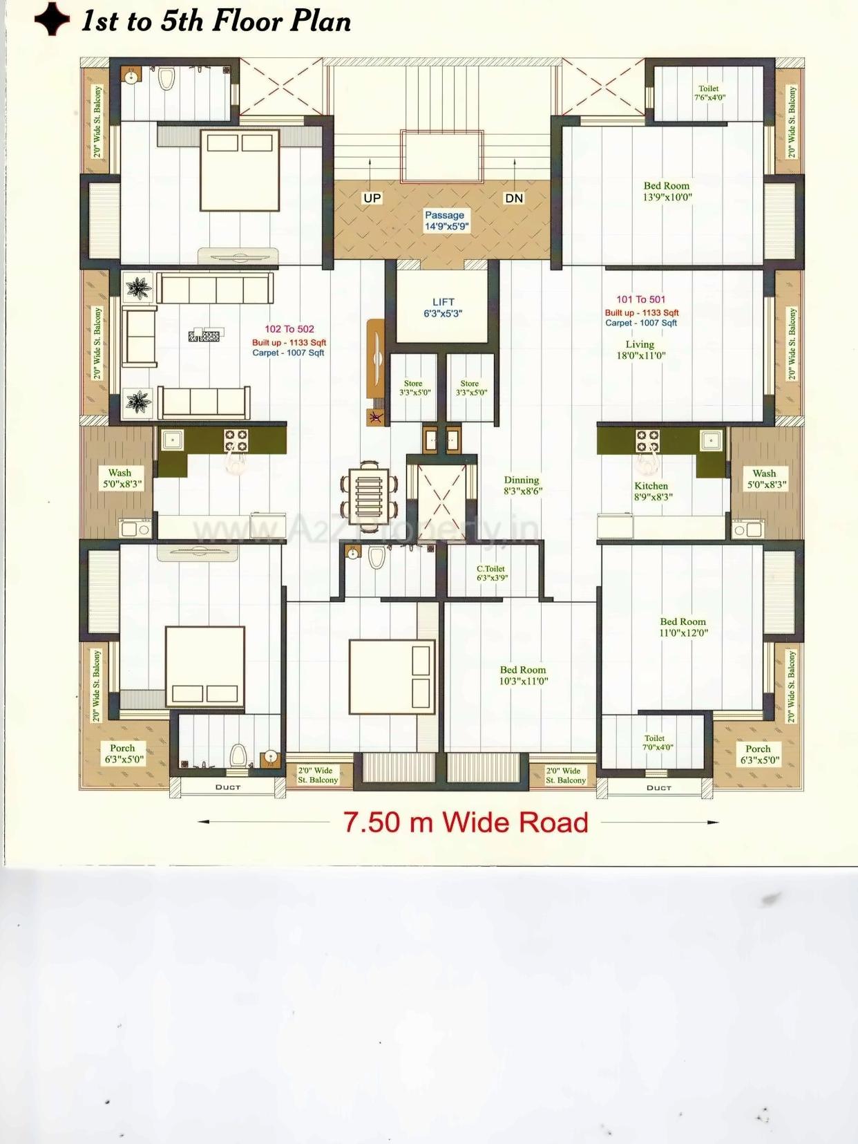 Layout of real estate project Silver Luxuria located at Mavdi, Rajkot, Gujarat