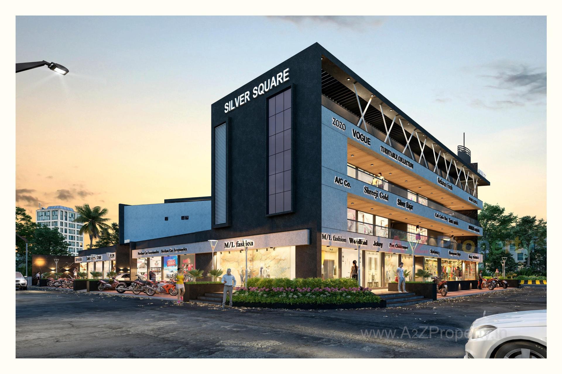 3D Elevation of real estate project Silver Square located at Rajkot, Rajkot, Gujarat