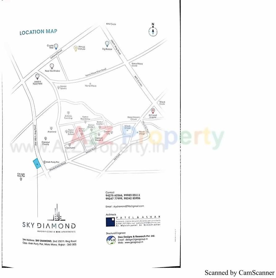 of real estate project Sky Diamond located at Mavdi, Rajkot, Gujarat