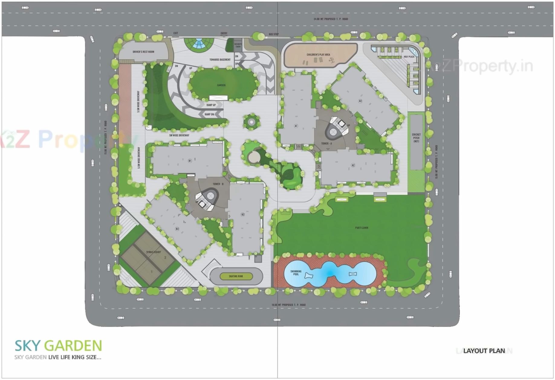 Layout of real estate project Sky Garden located at Rajkot, Rajkot, Gujarat