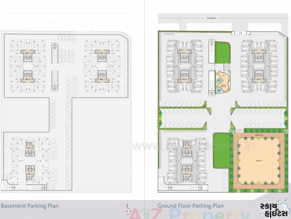Layout of real estate project Sky Heights located at Mavdi, Rajkot, Gujarat