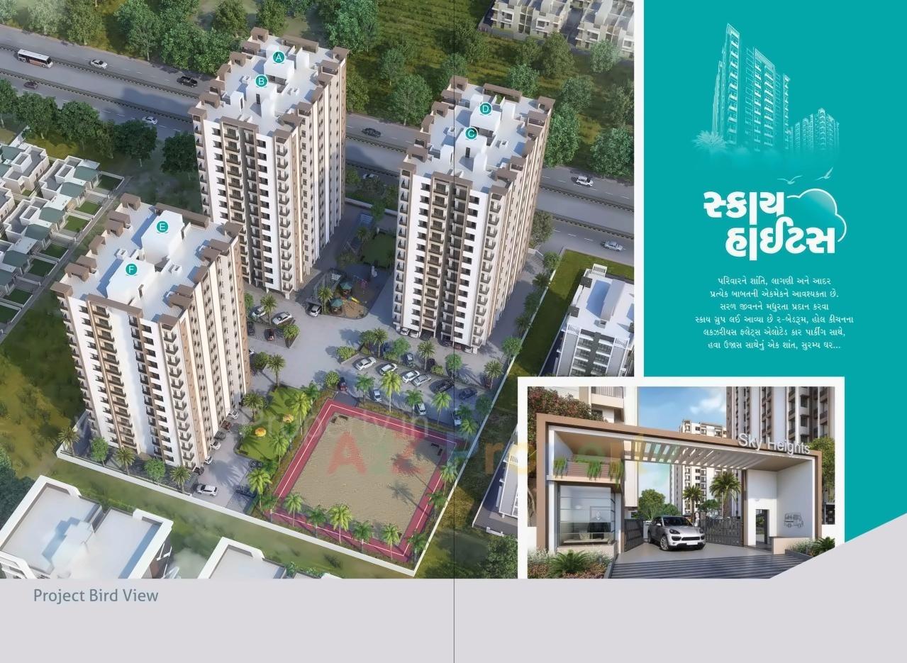 3D Elevation of real estate project Sky Heights located at Mavdi, Rajkot, Gujarat