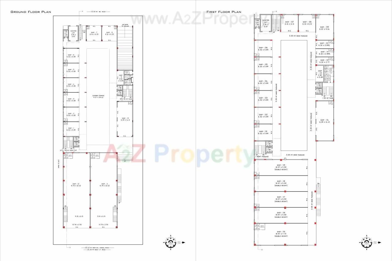 Layout of real estate project Sky Mall located at Rajkot, Rajkot, Gujarat