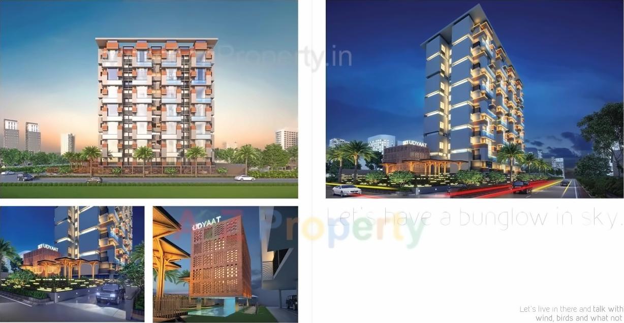 3D Elevation of real estate project Sky Udyaat located at Ghanteshwar, Rajkot, Gujarat