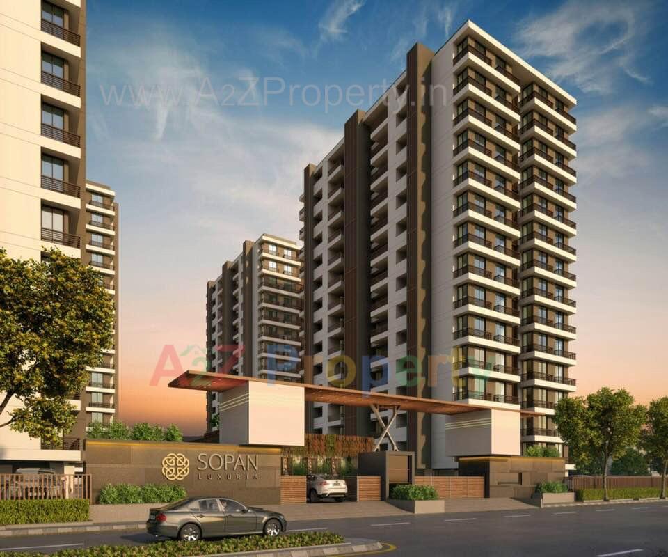 3D Elevation of real estate project Sopan Luxuria located at Raiya, Rajkot, Gujarat