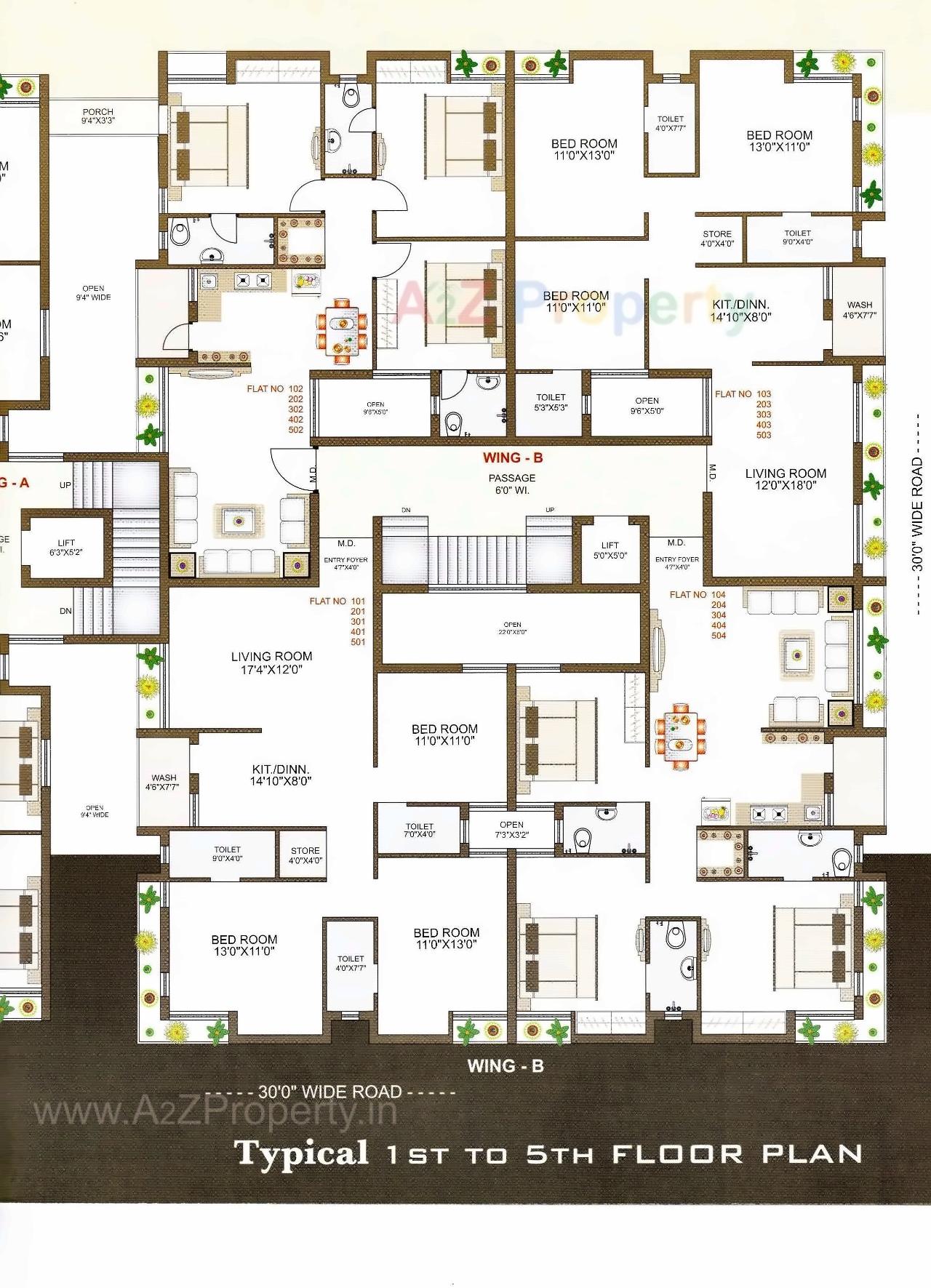 Layout of real estate project Space Heights located at Raiya, Rajkot, Gujarat