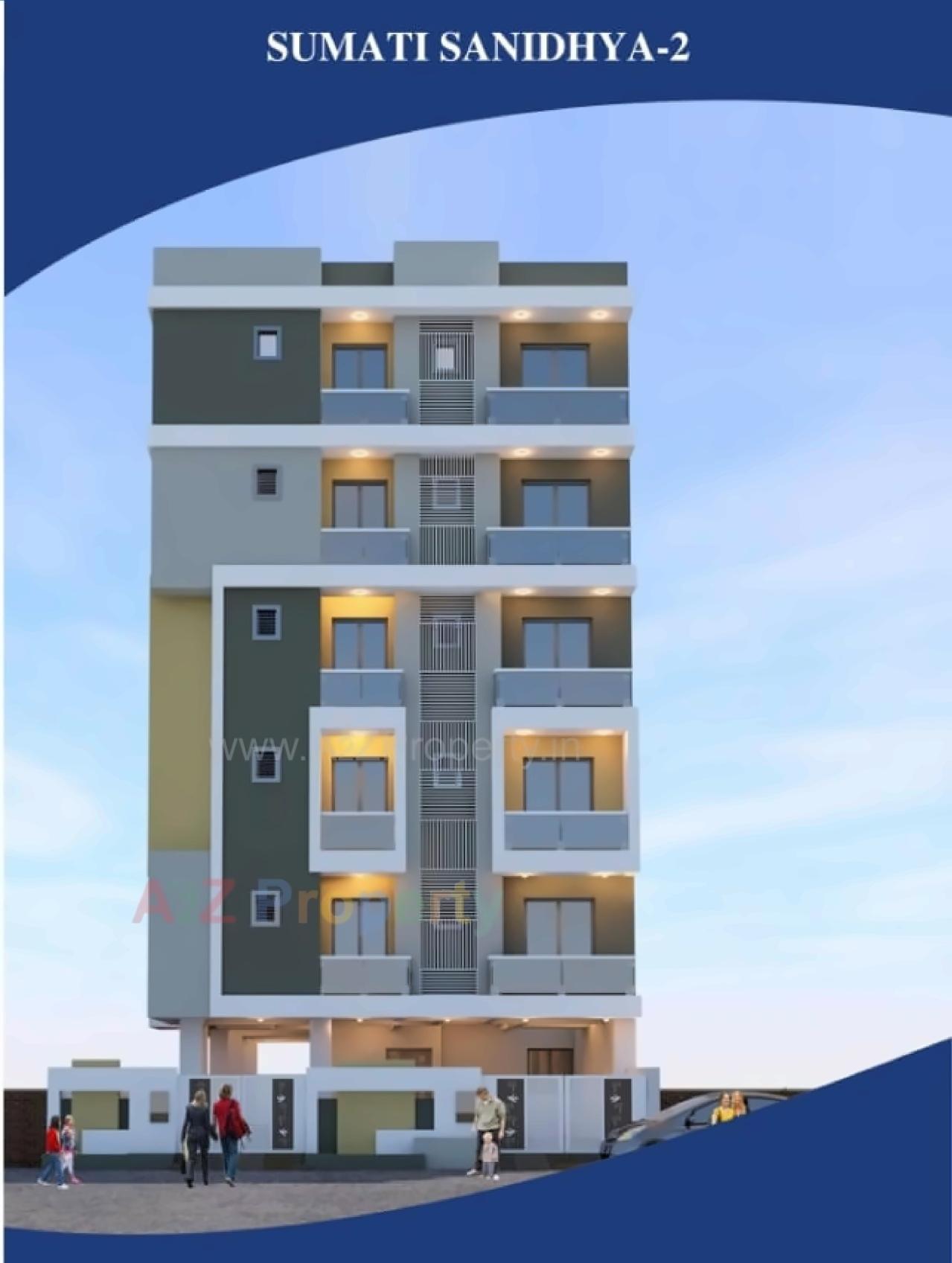 3D Elevation of real estate project Sumati Sanidhya located at Ghanteswar, Rajkot, Gujarat