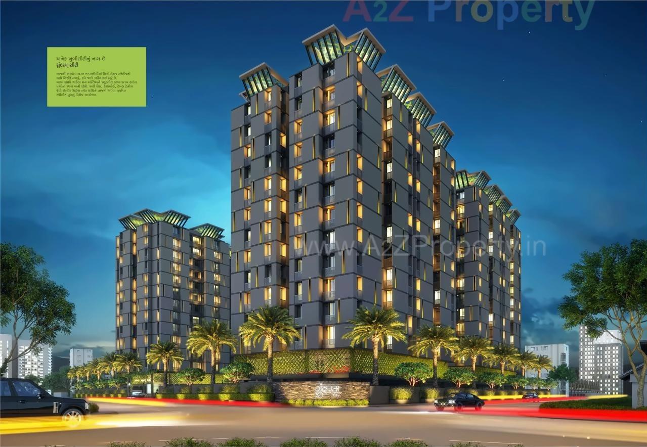 3D Elevation of real estate project Sundaram City located at Madhapar, Rajkot, Gujarat