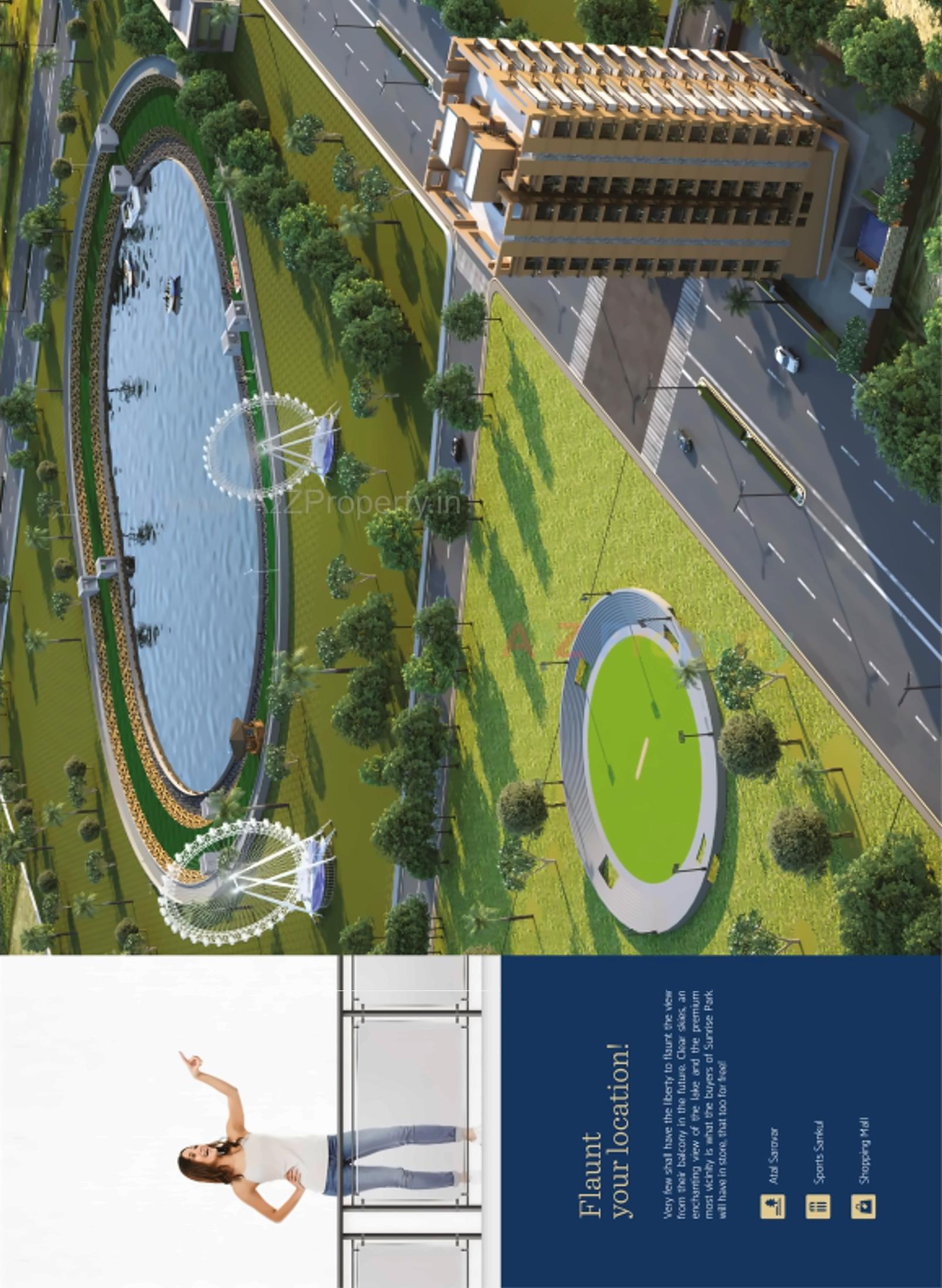 3D Elevation of real estate project Sunrise Park located at Ghanteswar, Rajkot, Gujarat