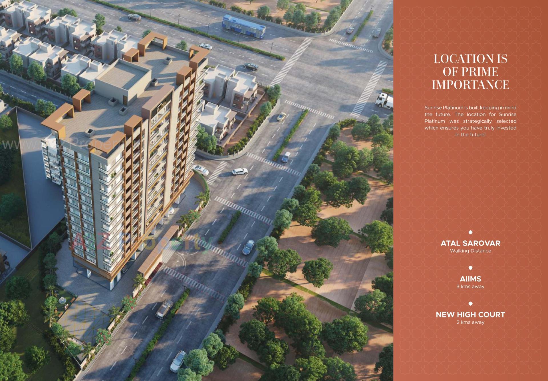3D Elevation of real estate project Sunrise Platinum located at Ghanteshwar, Rajkot, Gujarat
