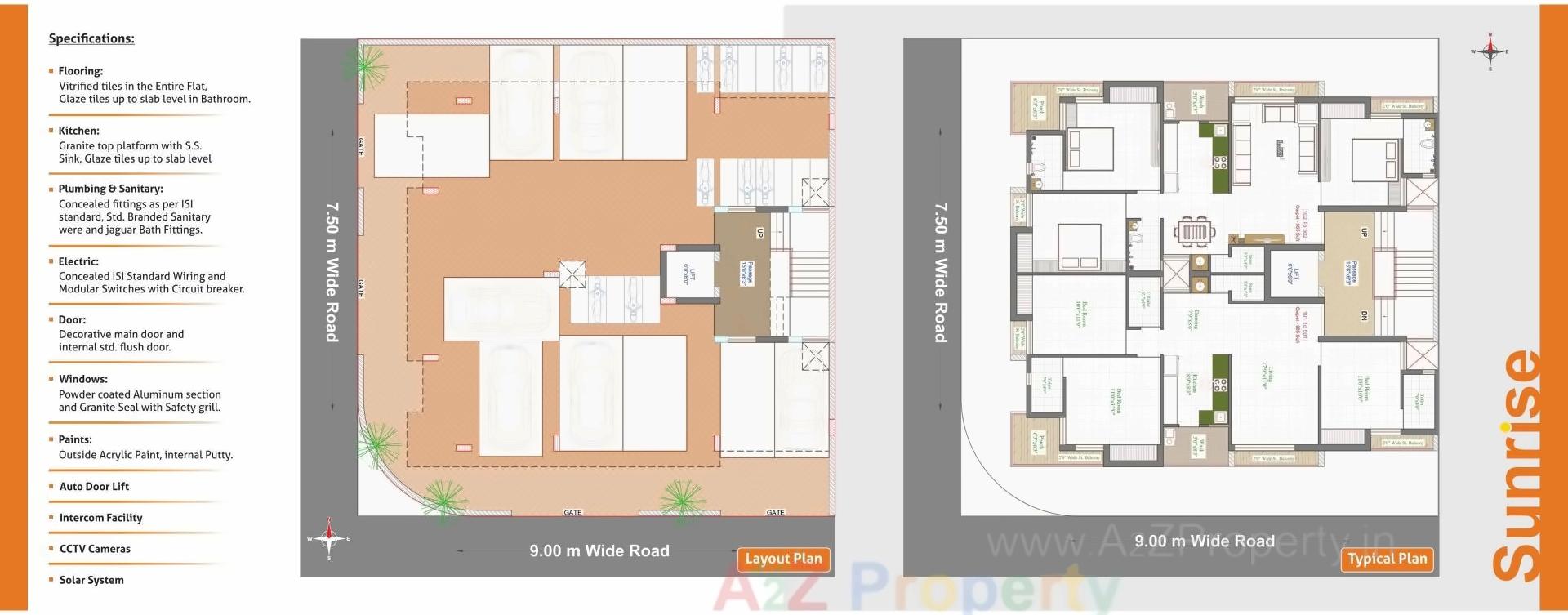 Layout of real estate project Sunrise located at Mavdi, Rajkot, Gujarat