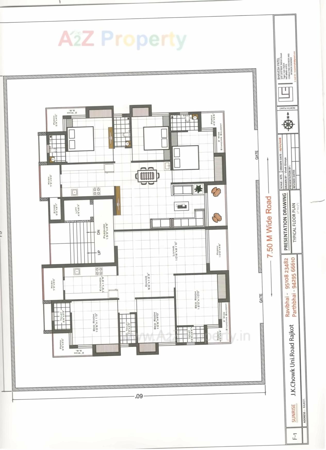 Layout of real estate project Sunrise located at Raiya, Rajkot, Gujarat