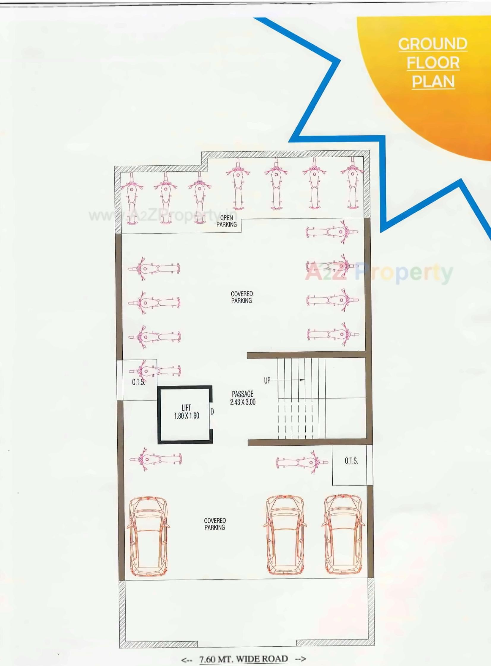 Layout of real estate project Sunstar Residency located at Raiya, Rajkot, Gujarat