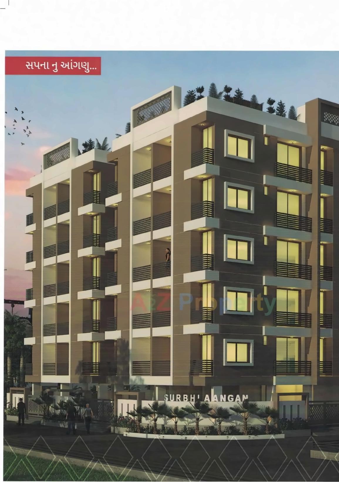 3D Elevation of real estate project Surbhi Aangan located at Kotharia, Rajkot, Gujarat