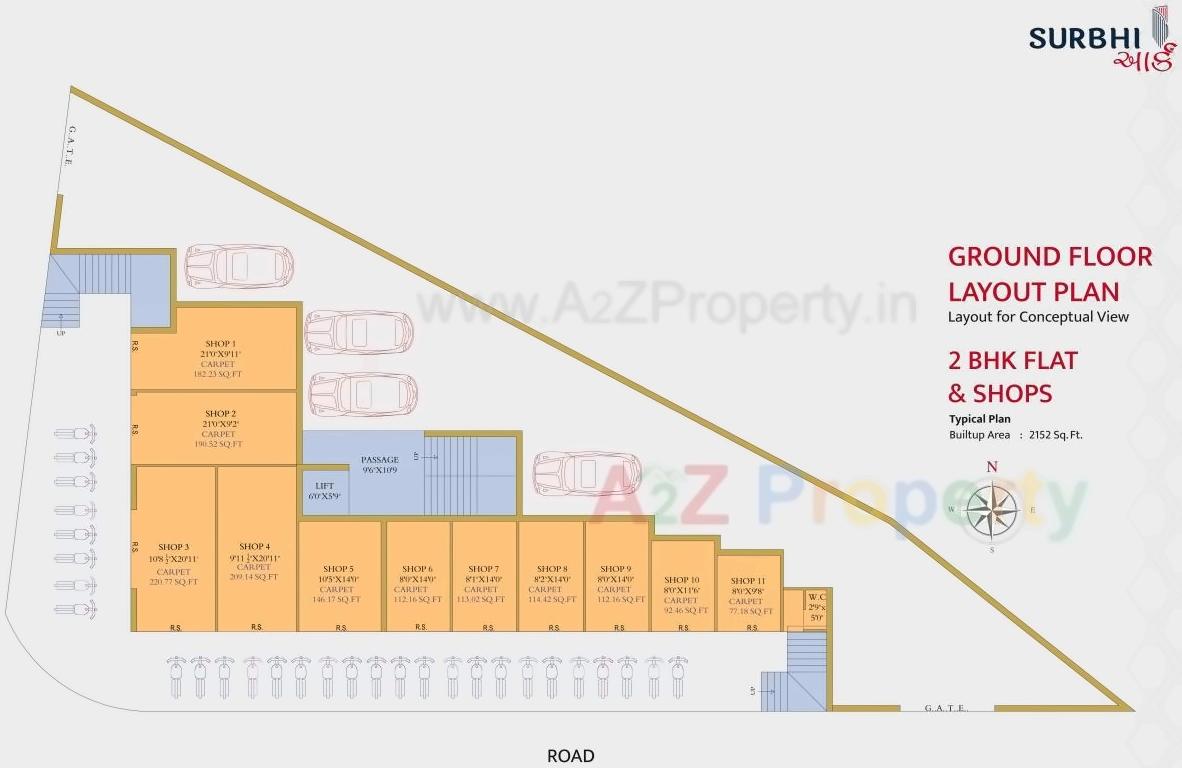 Layout of real estate project Surbhi Arc located at Kothariya, Rajkot, Gujarat