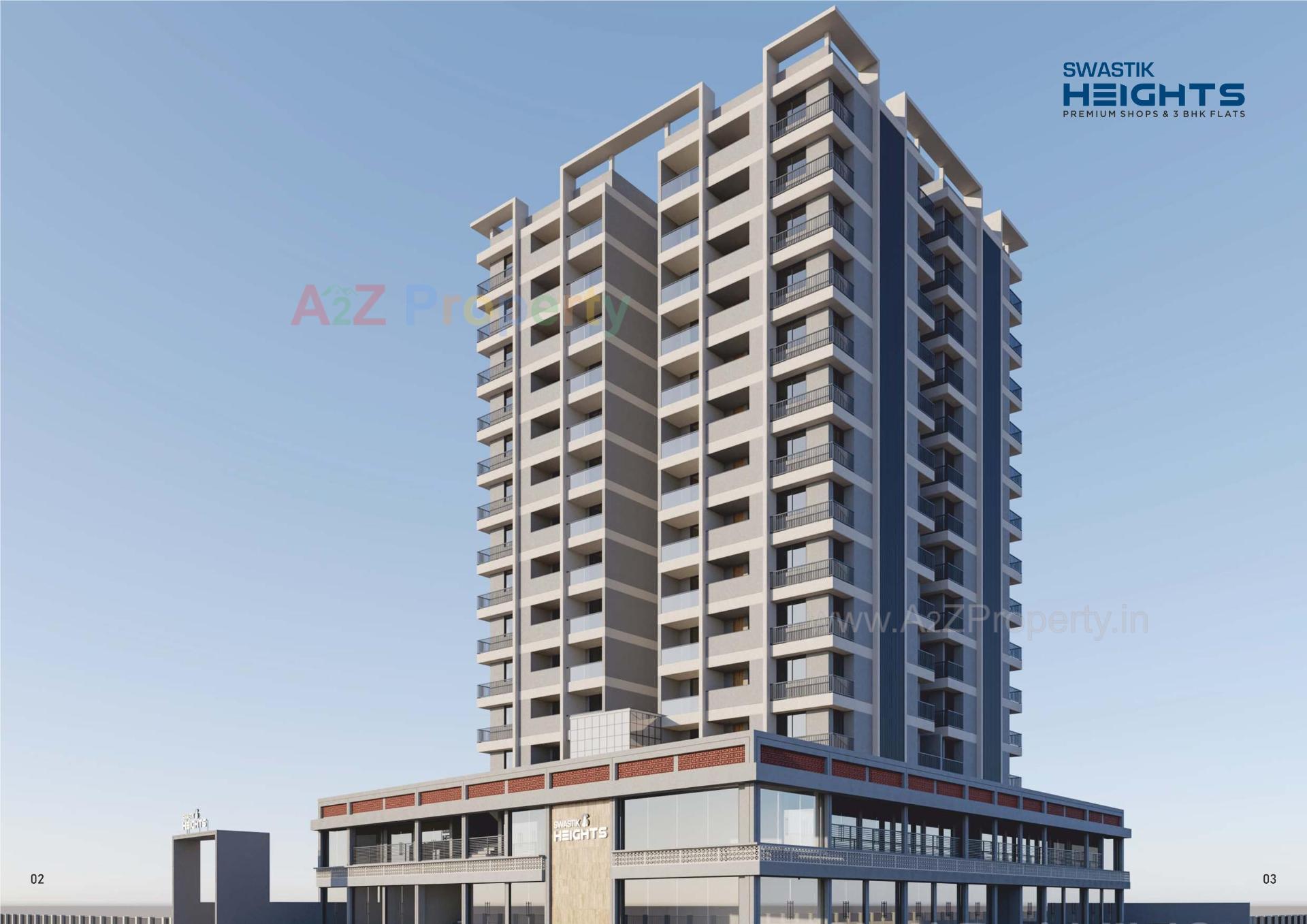 3D Elevation of real estate project Swastik Heights located at Mavdi, Rajkot, Gujarat