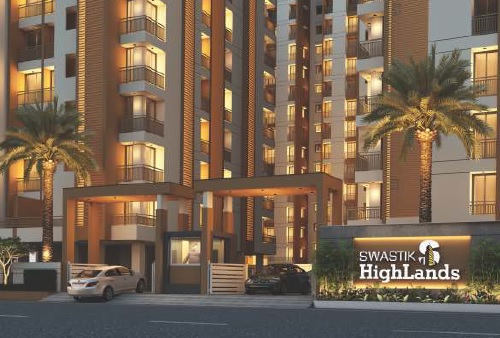 3D Elevation of real estate project Swastik Highlands located at Raiya, Rajkot, Gujarat