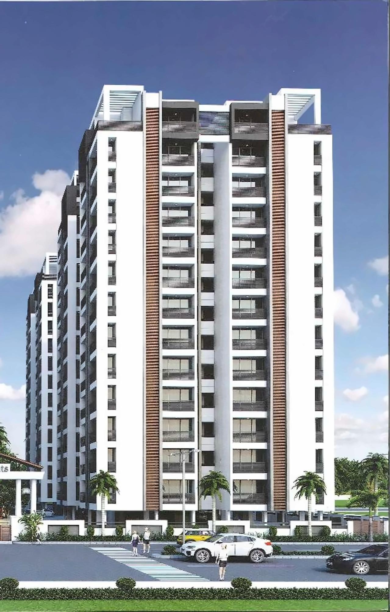 3D Elevation of real estate project Tapan Heights located at Vavadi, Rajkot, Gujarat