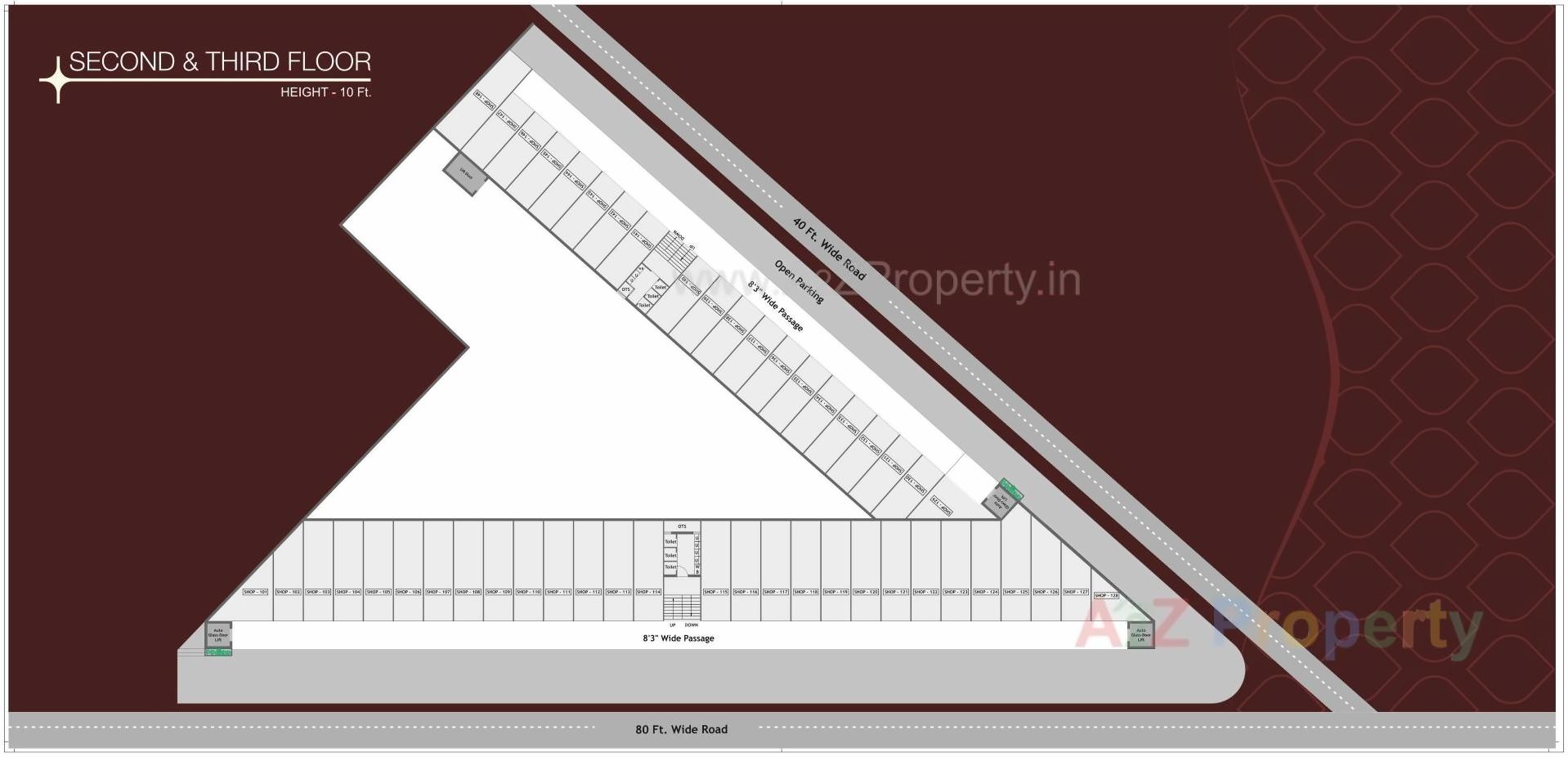Layout of real estate project The Gulmohar Plaza located at Rajkot, Rajkot, Gujarat