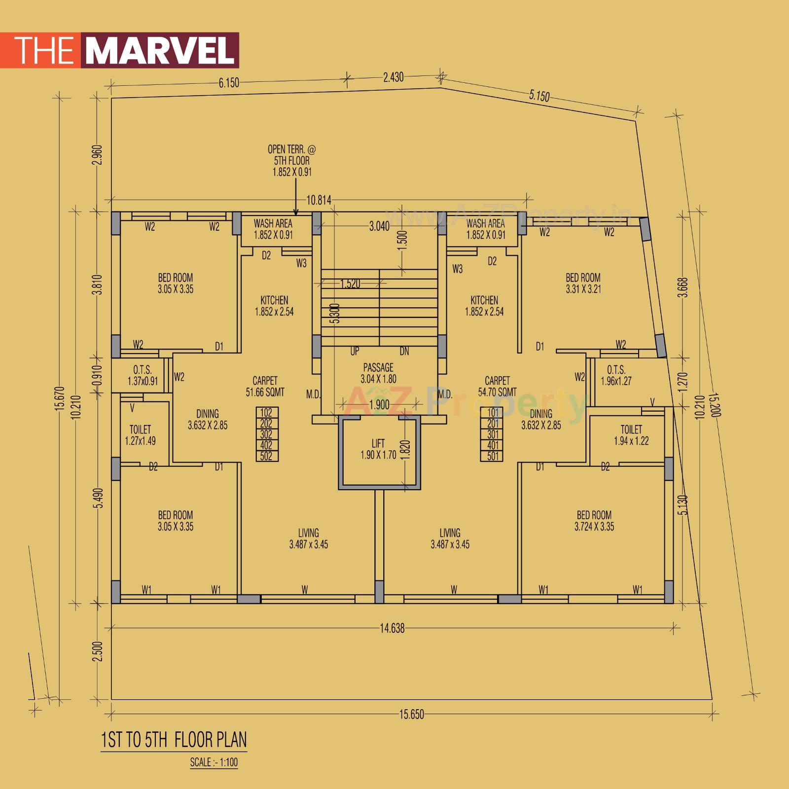 Layout of real estate project The Marvel located at Rajkot, Rajkot, Gujarat