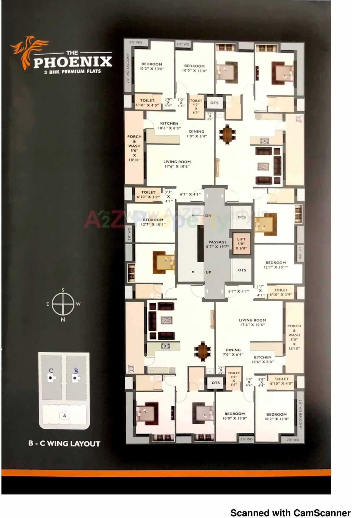 Layout of real estate project The Phoenix located at Mavdi, Rajkot, Gujarat