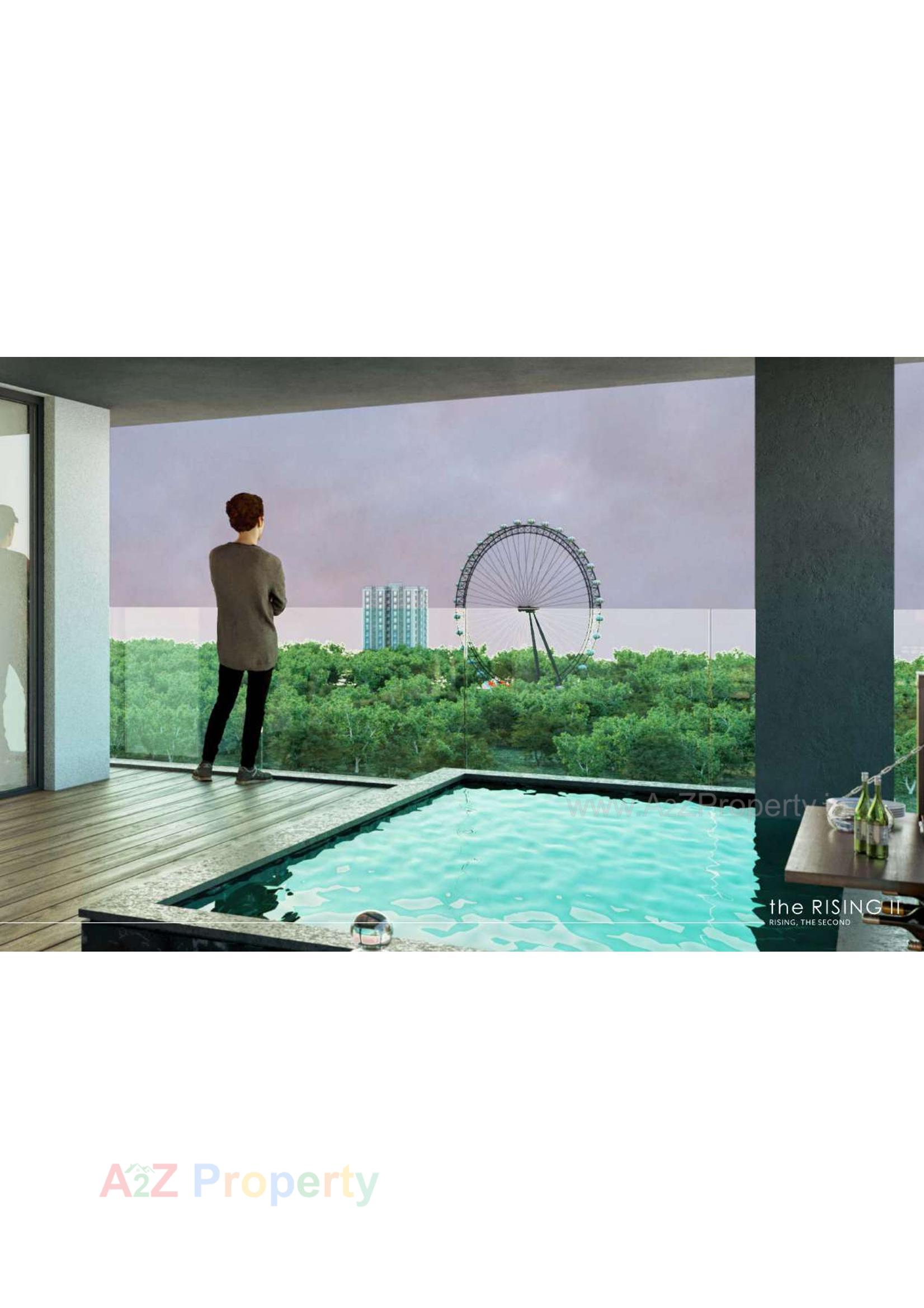 3D Elevation of real estate project The Rising located at Ghanteshwar, Rajkot, Gujarat