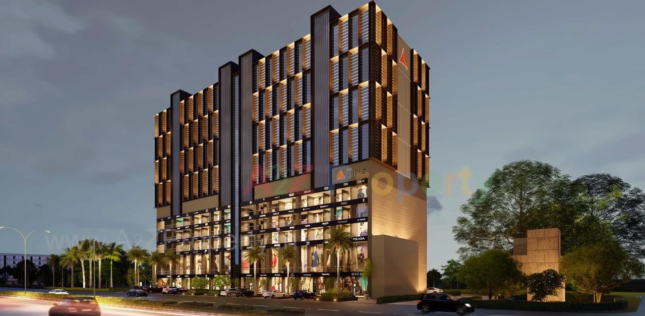 3D Elevation of real estate project The Spire located at Raiya, Rajkot, Gujarat