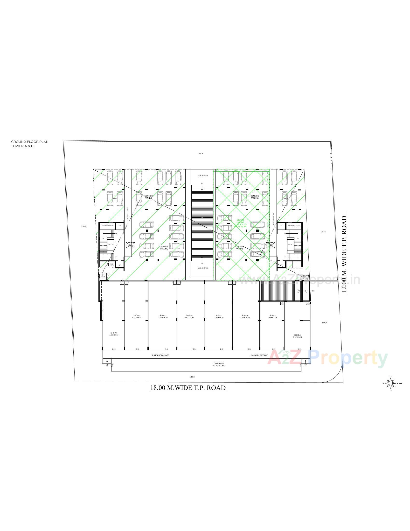 Layout of real estate project The Twin Towers located at Rajkot, Rajkot, Gujarat