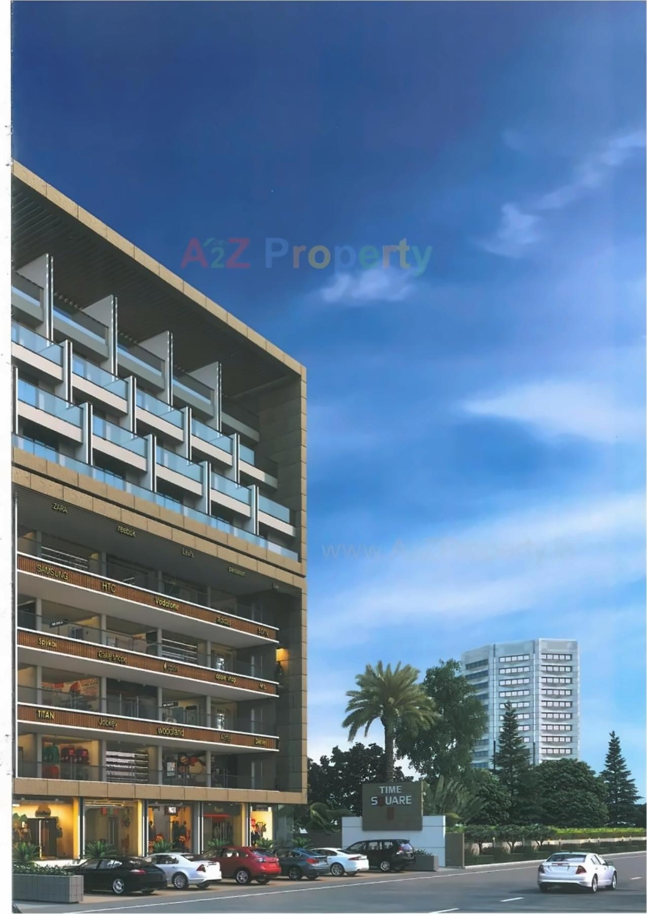 3D Elevation of real estate project Time Square Ii located at Madhapar, Rajkot, Gujarat