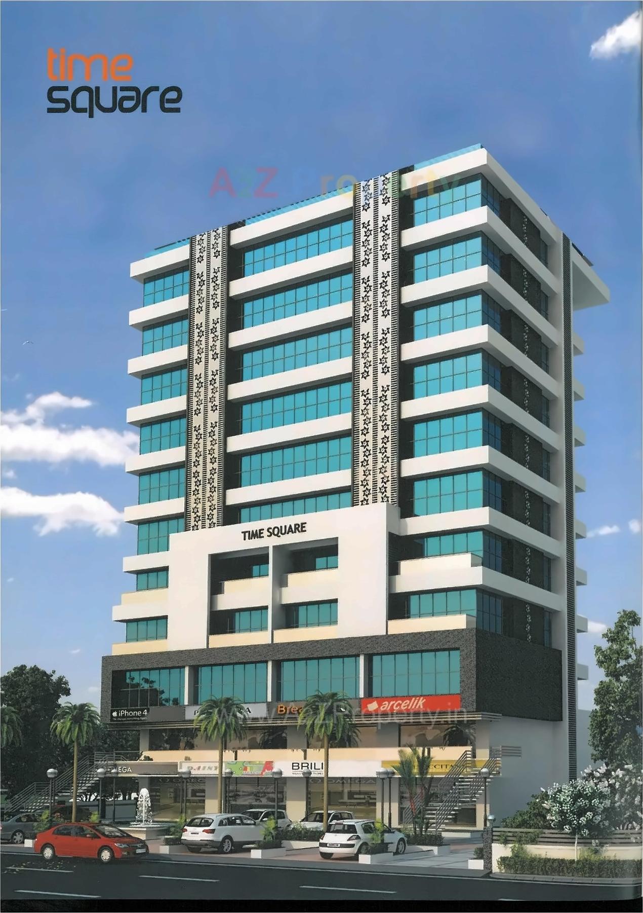 3D Elevation of real estate project Time Square located at Madhapar, Rajkot, Gujarat