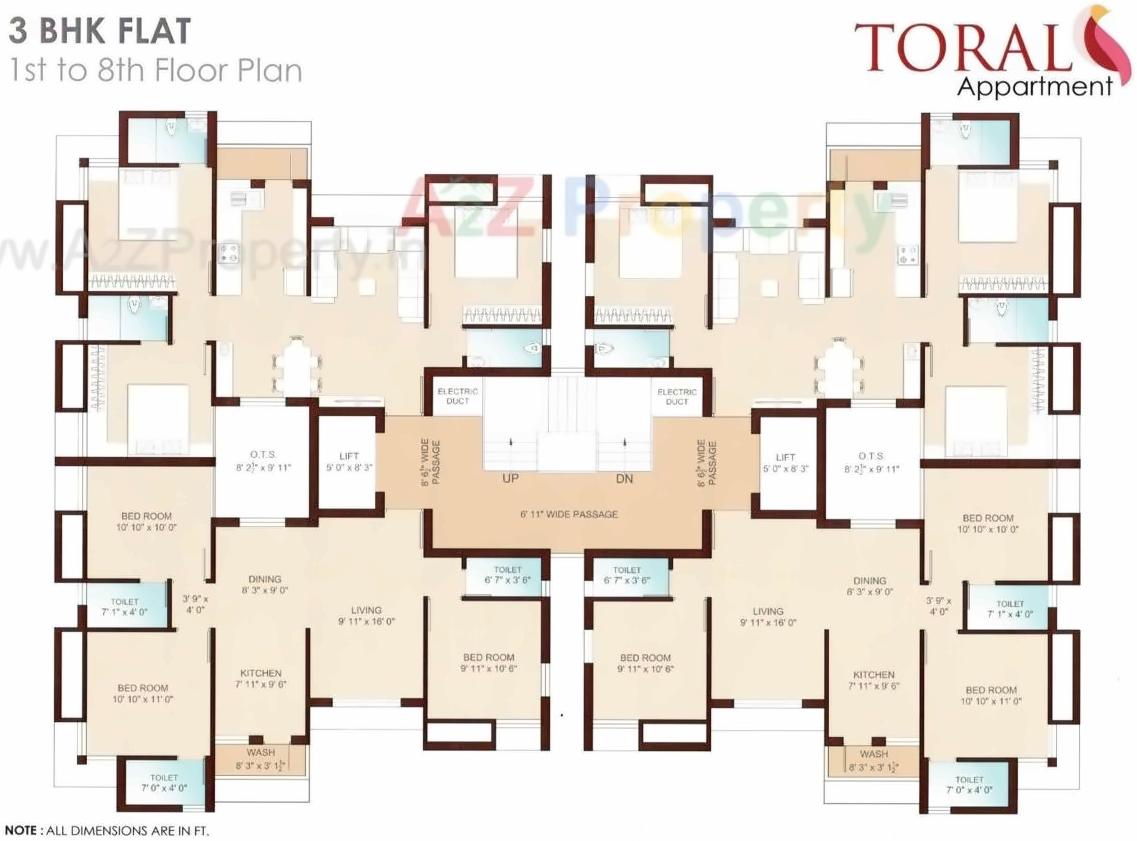 Layout of real estate project Toral Apartment located at Mavdi, Rajkot, Gujarat