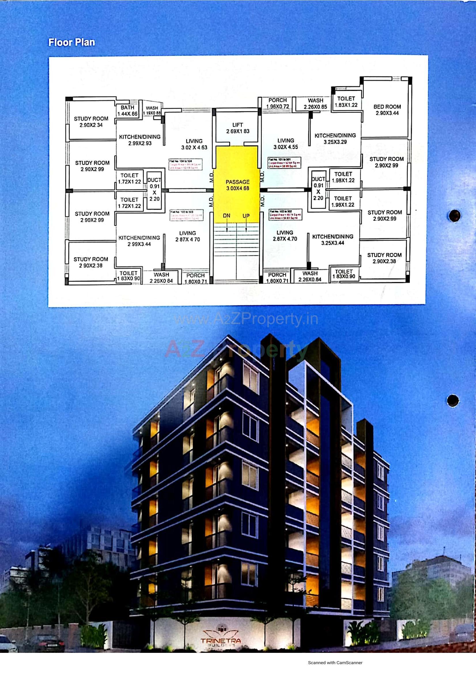 Layout of real estate project Trinetra located at Raiya, Rajkot, Gujarat
