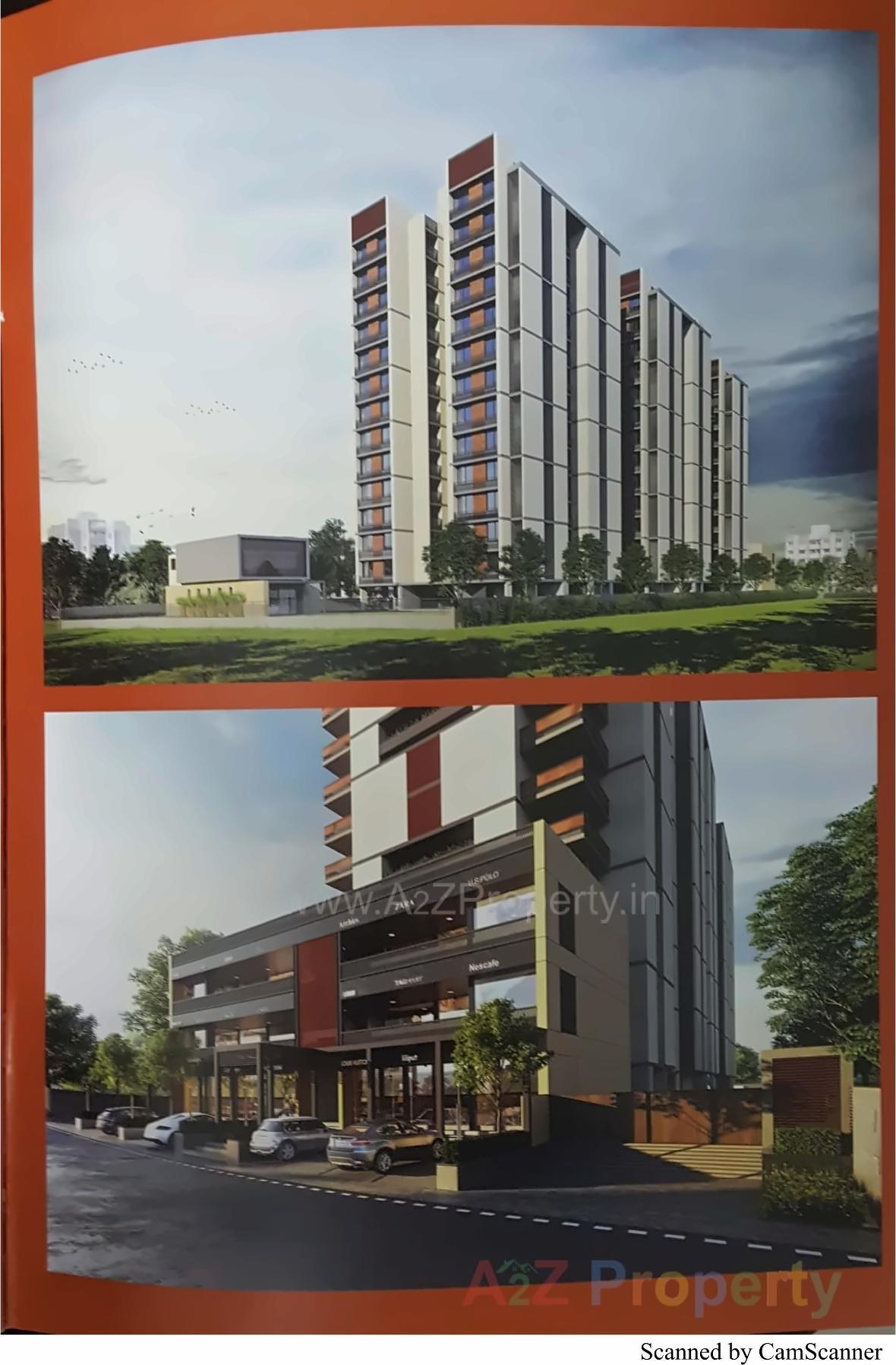 3D Elevation of real estate project Trinity Towers located at Raiya, Rajkot, Gujarat