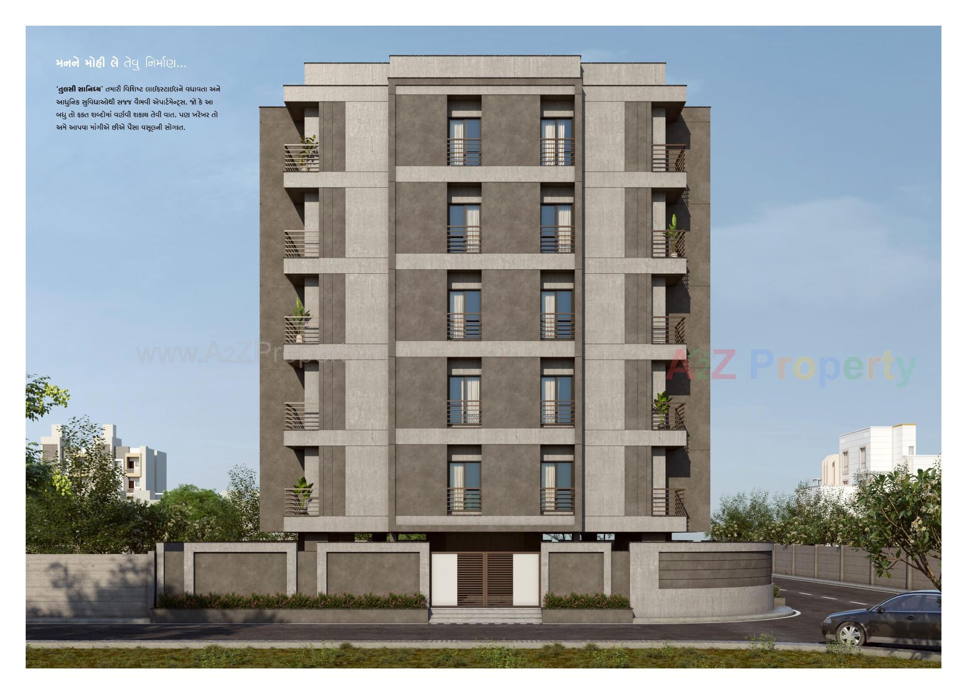 3D Elevation of real estate project Tulshi Sanidhya located at Rajkot, Rajkot, Gujarat