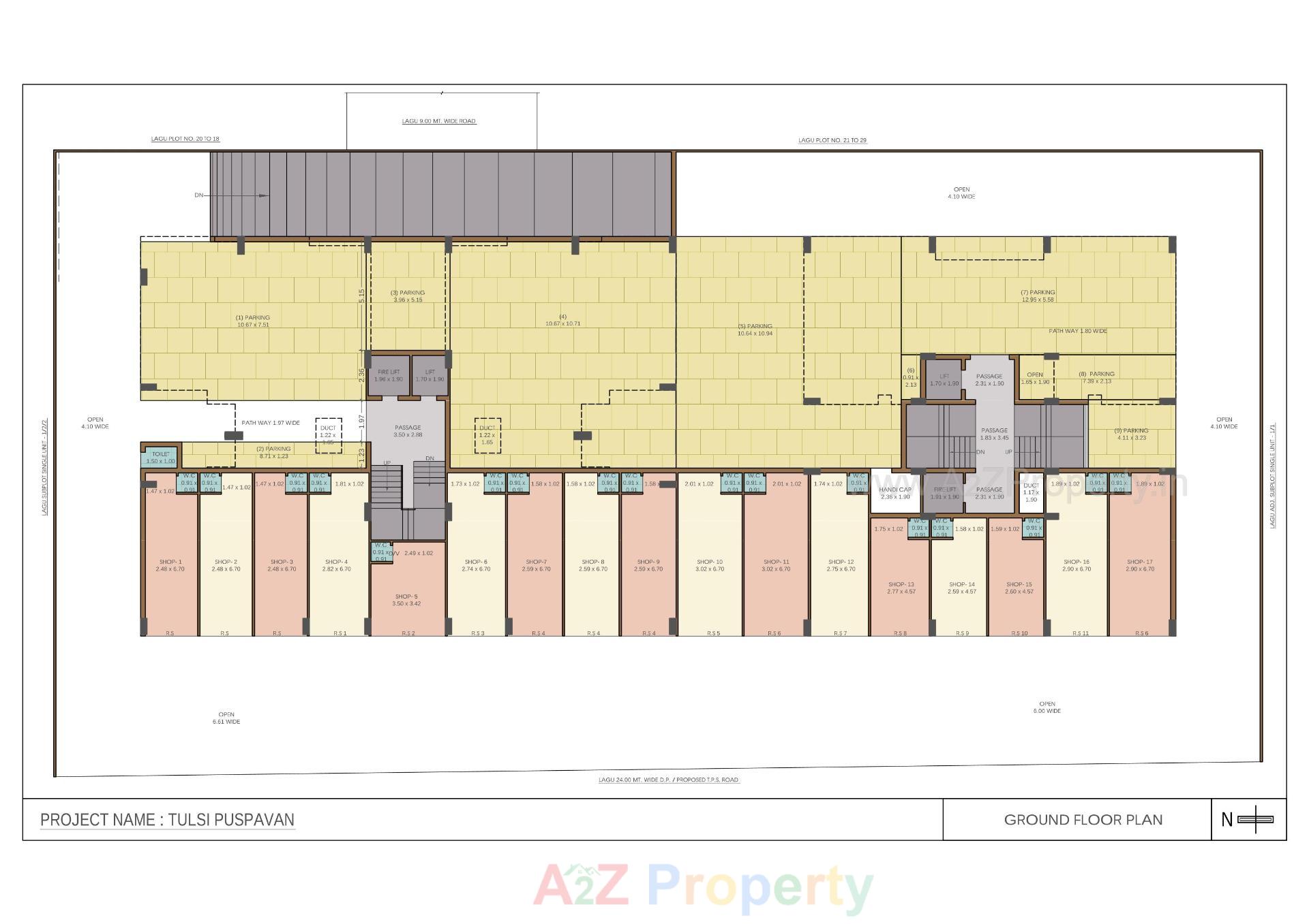 Layout of real estate project Tulsi Pushpavan located at Kothariya, Rajkot, Gujarat