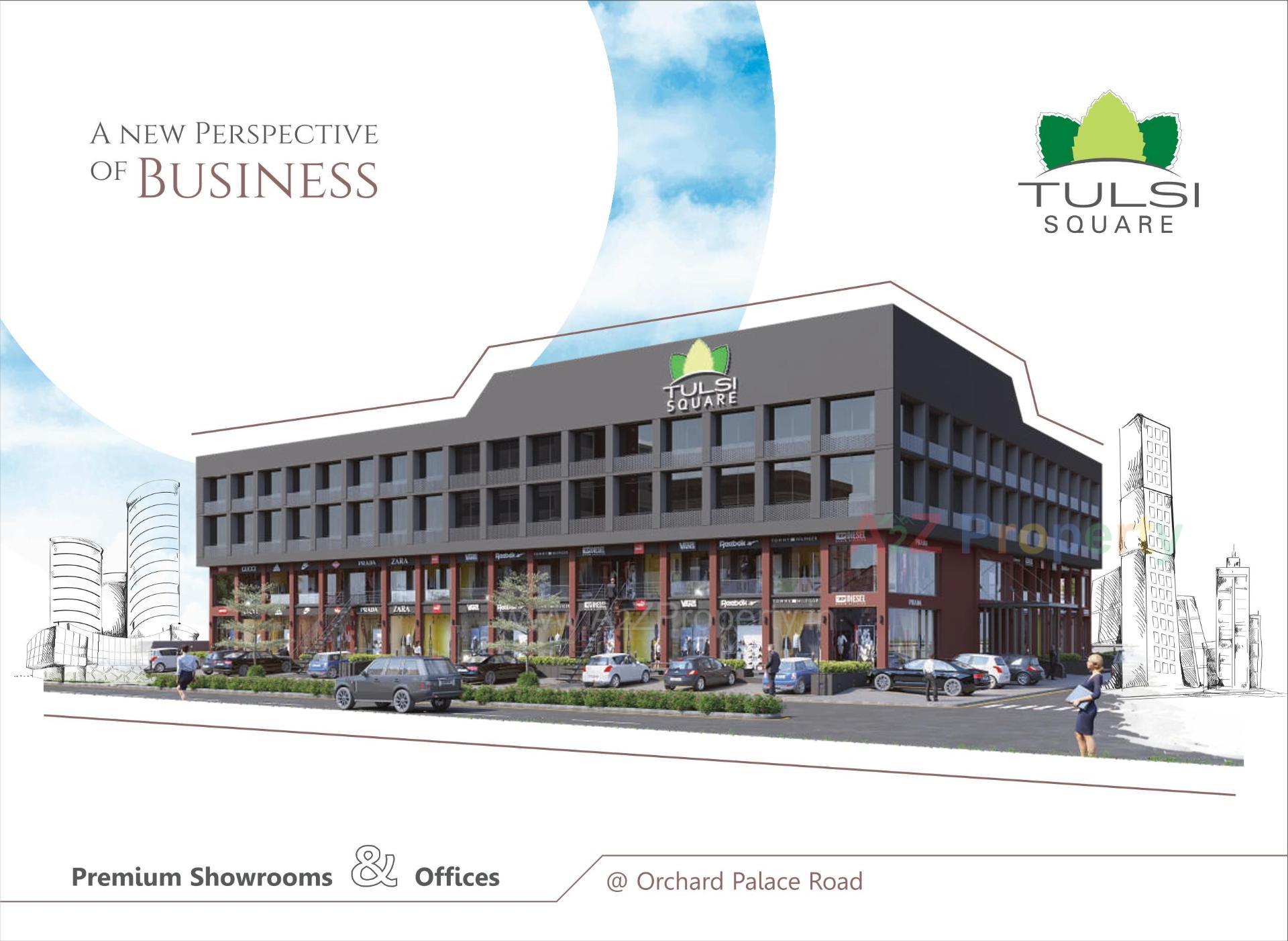3D Elevation of real estate project Tulsi Square located at Gondal, Rajkot, Gujarat