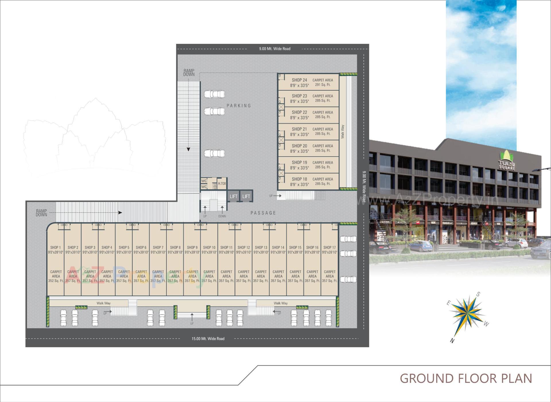 Layout of real estate project Tulsi Square located at Gondal, Rajkot, Gujarat
