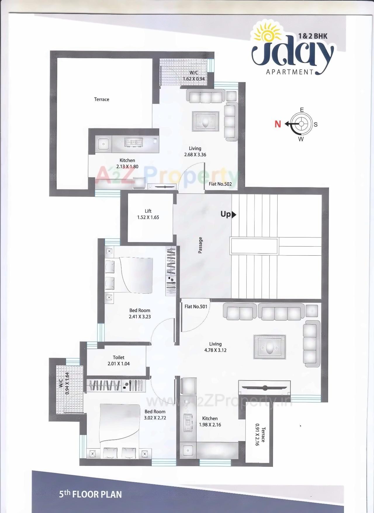Layout of real estate project Uday Apartment located at Rajkot, Rajkot, Gujarat
