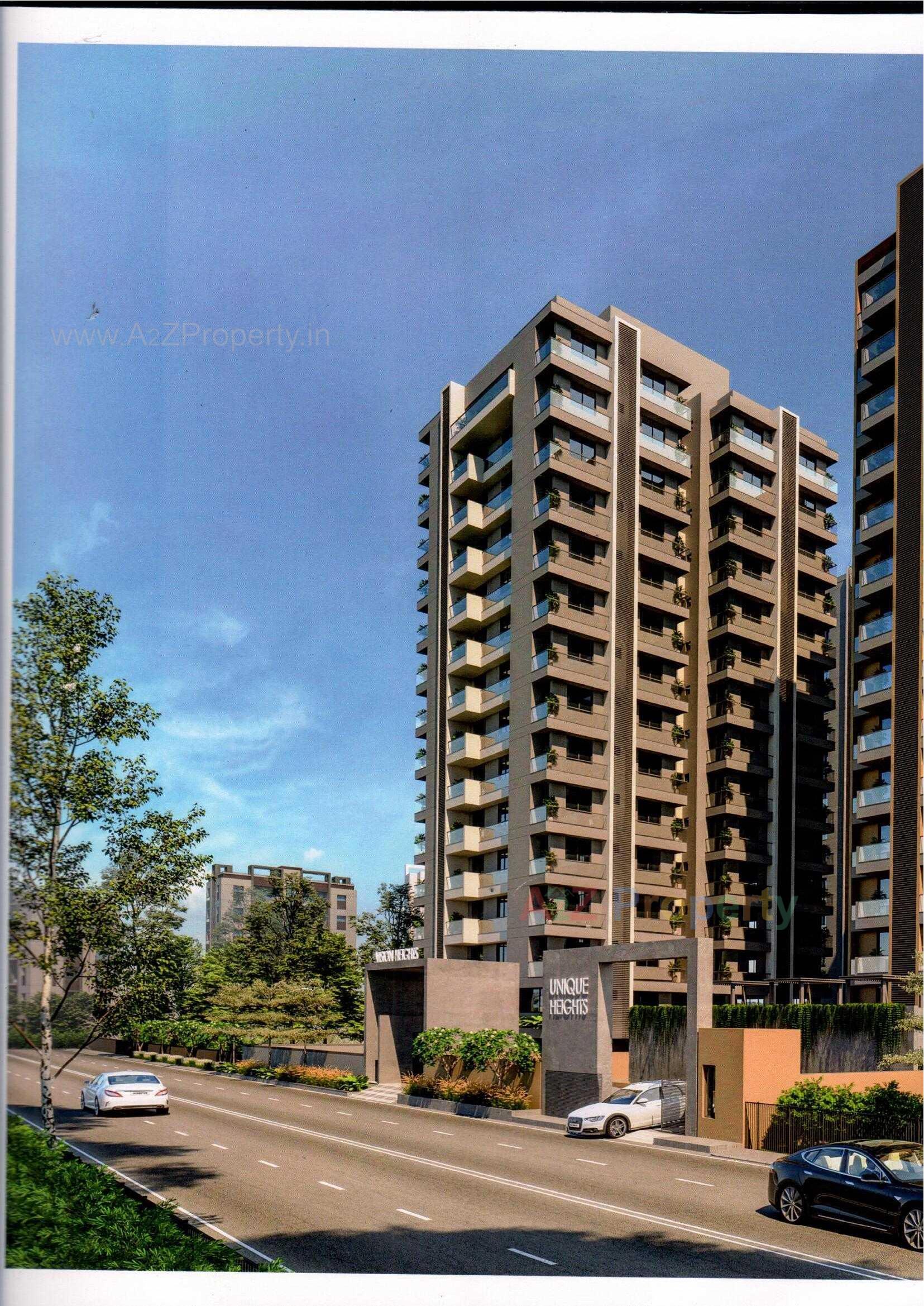 3D Elevation of real estate project Unique Heights located at Mavdi, Rajkot, Gujarat