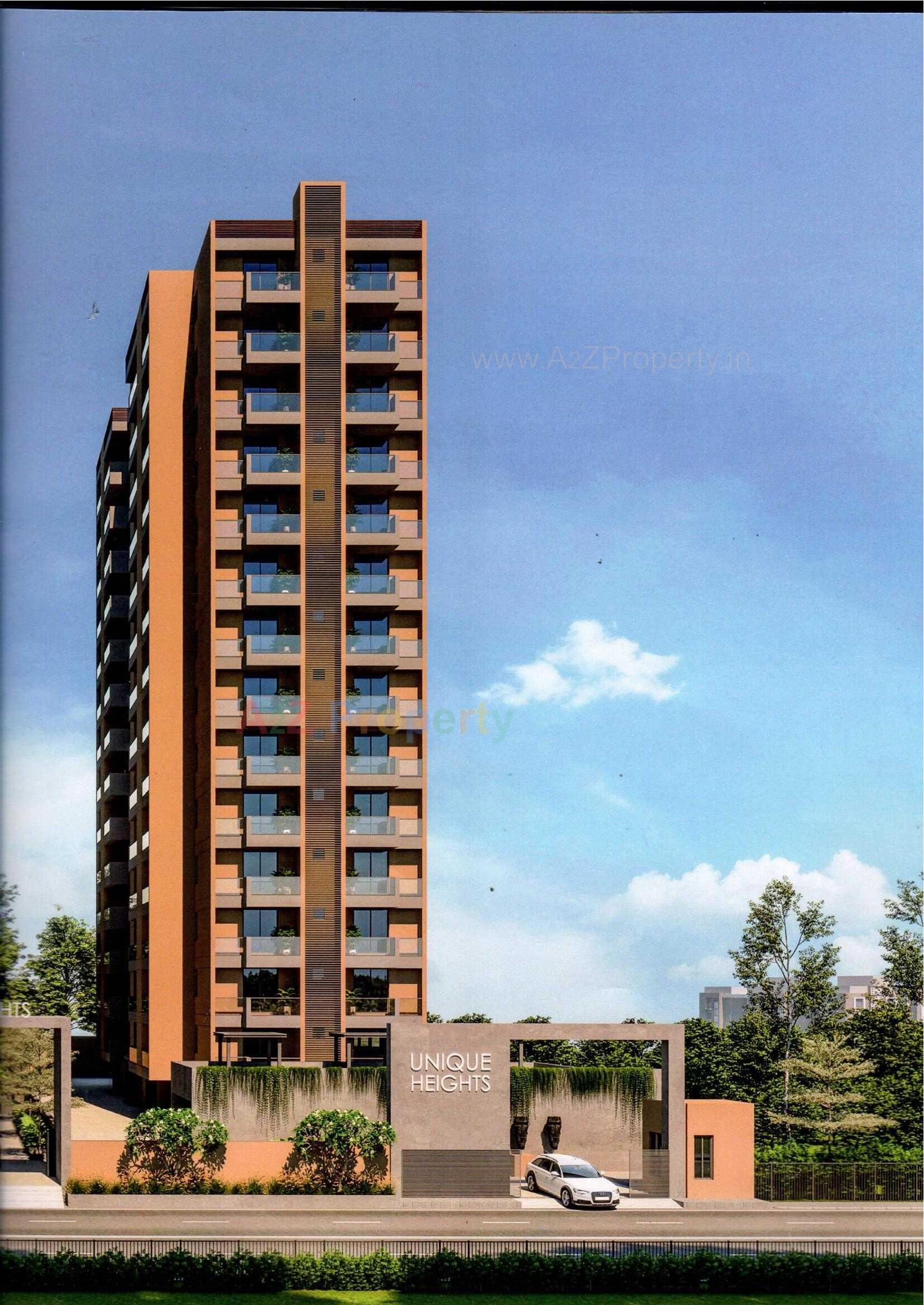 3D Elevation of real estate project Unique Heights located at Mavdi, Rajkot, Gujarat